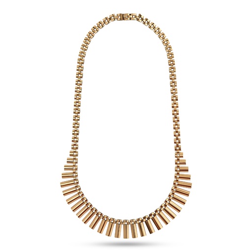 [ONYG134-O] 9Kt Yellow Gold Fringe Style Necklace 16"