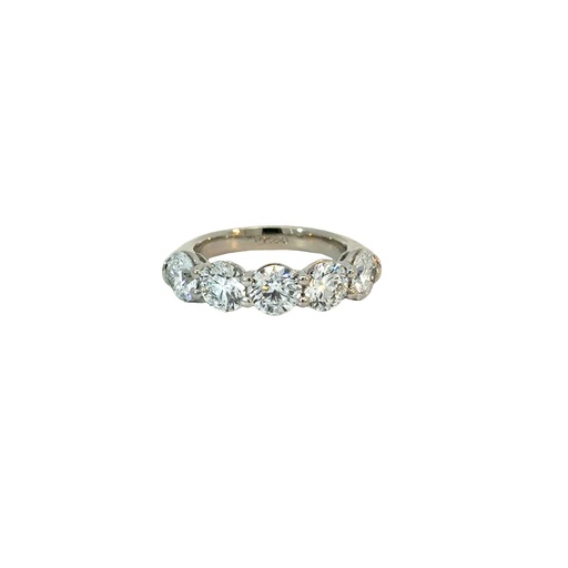 [10152025] Platinum Band With (5) Round Diamonds Weighing 3.51cttw