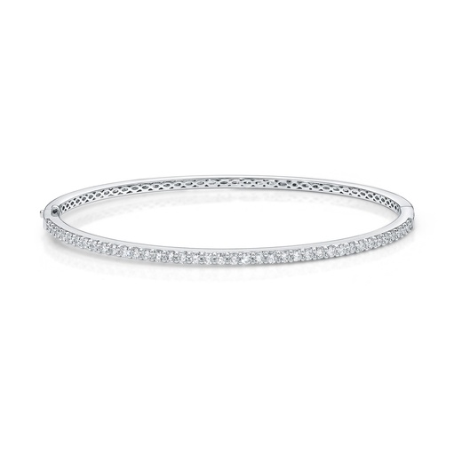 [FGSP10258528W72000] 18Kt White Gold Bangle Bracelet With (40) Round Diamonds Weighing 1.02cttw