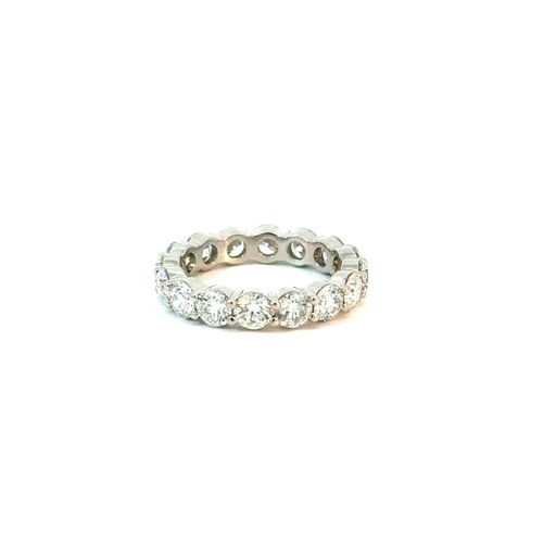 [S15748] Platinum Eternity Band With (16) Round Diamonds Weighing 3.96cttw