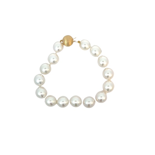 [SSB-1Y] 18Kt Yellow Gold South Sea Pearl Bracelet 7.5"