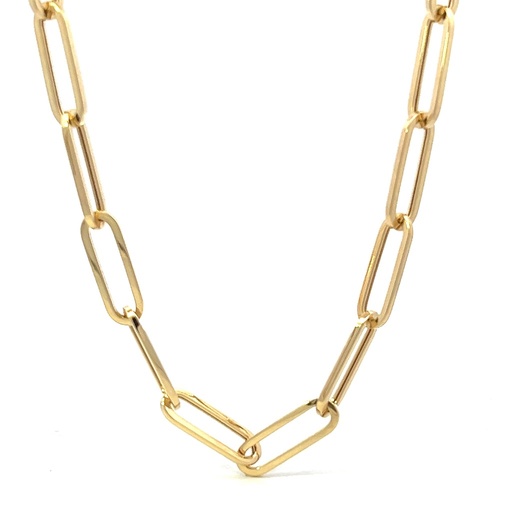 [PN28-Y] 14Kt Yellow Gold Paperclip Necklace 18"