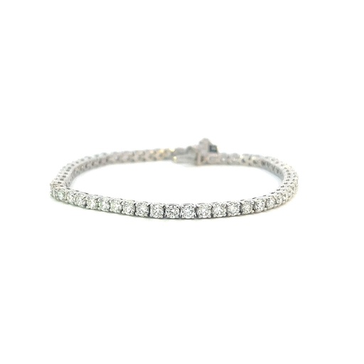 [tennis brac] 14Kt White Gold Tennis Bracelet With (59) Round Diamonds Weighing 5.01cttw