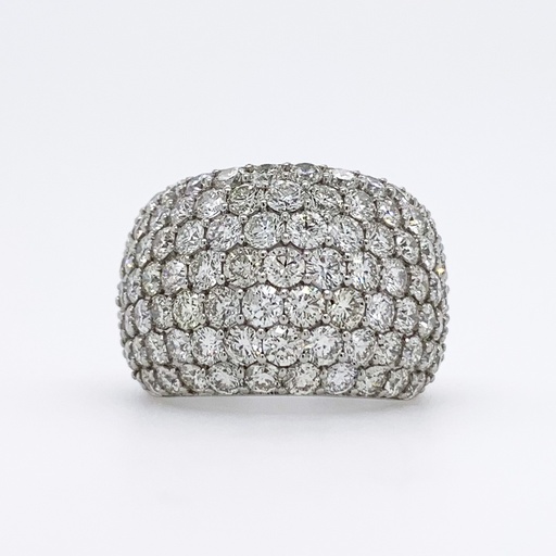[R74729.2] Platinum Pave Dome Ring With (89) Round Diamonds Weighing 5.00cttw