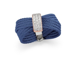 [02-24-S551-11] ​Diamond Blueberry Nautical Cable Crossed Ring 0.16cttw