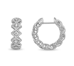 [7771652AWERX] Diamond Barocco Hoops Earrings 0.15cttw