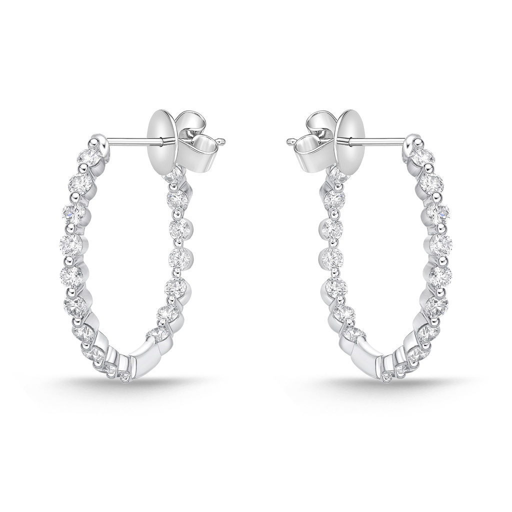 Diamond Hoop Earrings 1.58cttw