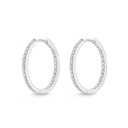 [CHHO22023218W72000] 18Kt White Gold Diamond Huggie Hoop Earrings 0.72cttw