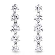 Diamond Five Stone Drop Earrings 2.42cttw