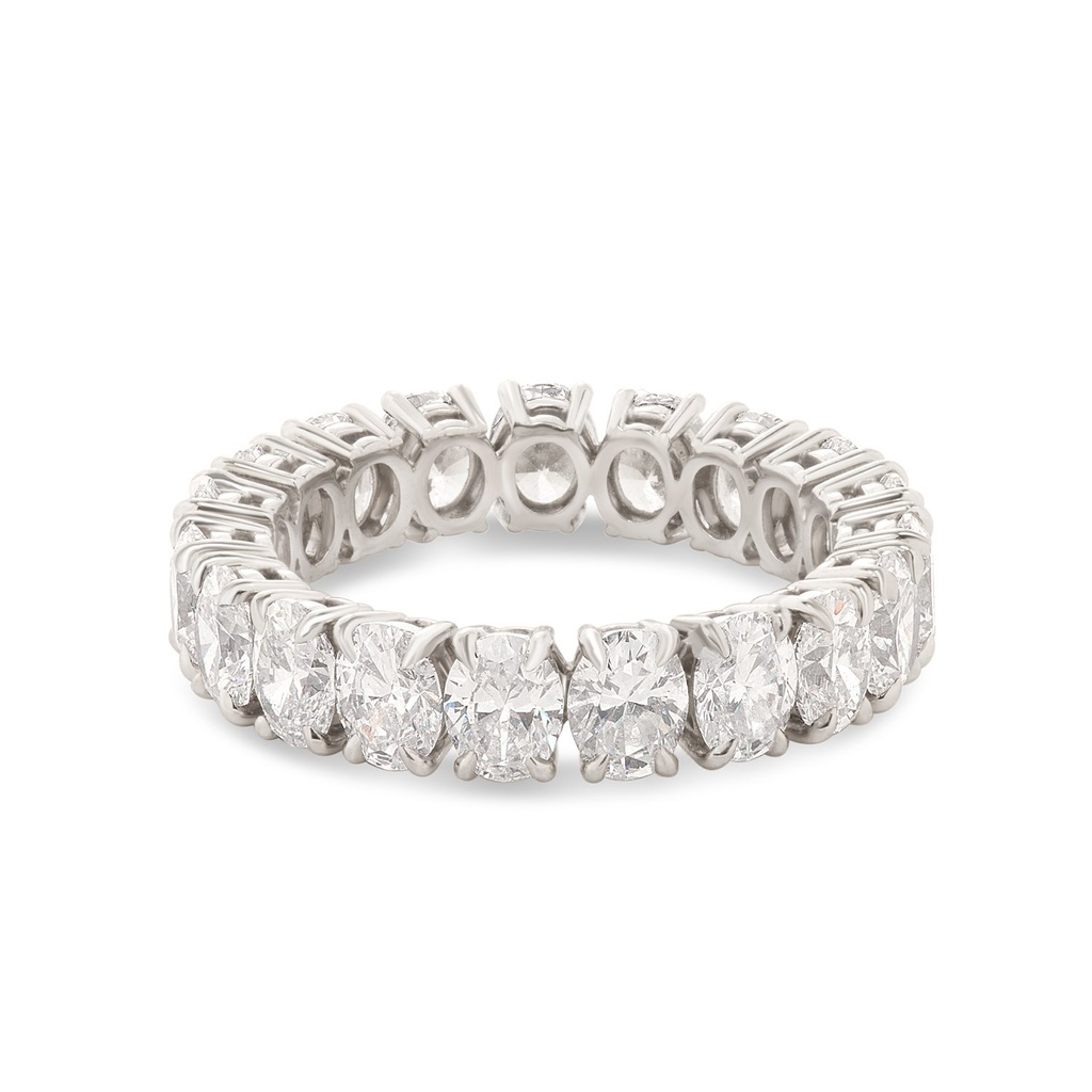 Platinum Eternity Band With Oval Diamonds Weighing 4.50cttw
