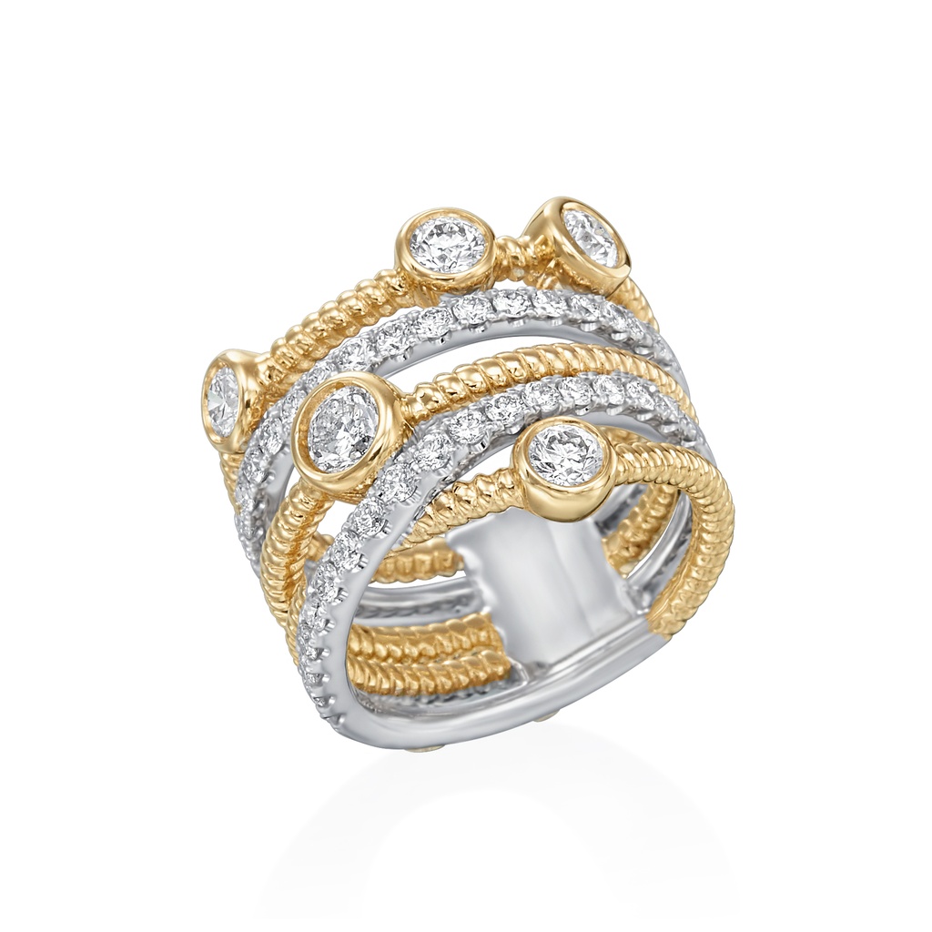 Two Toned Weaved Band With (41) Round Diamonds Weighing 1.73cttw