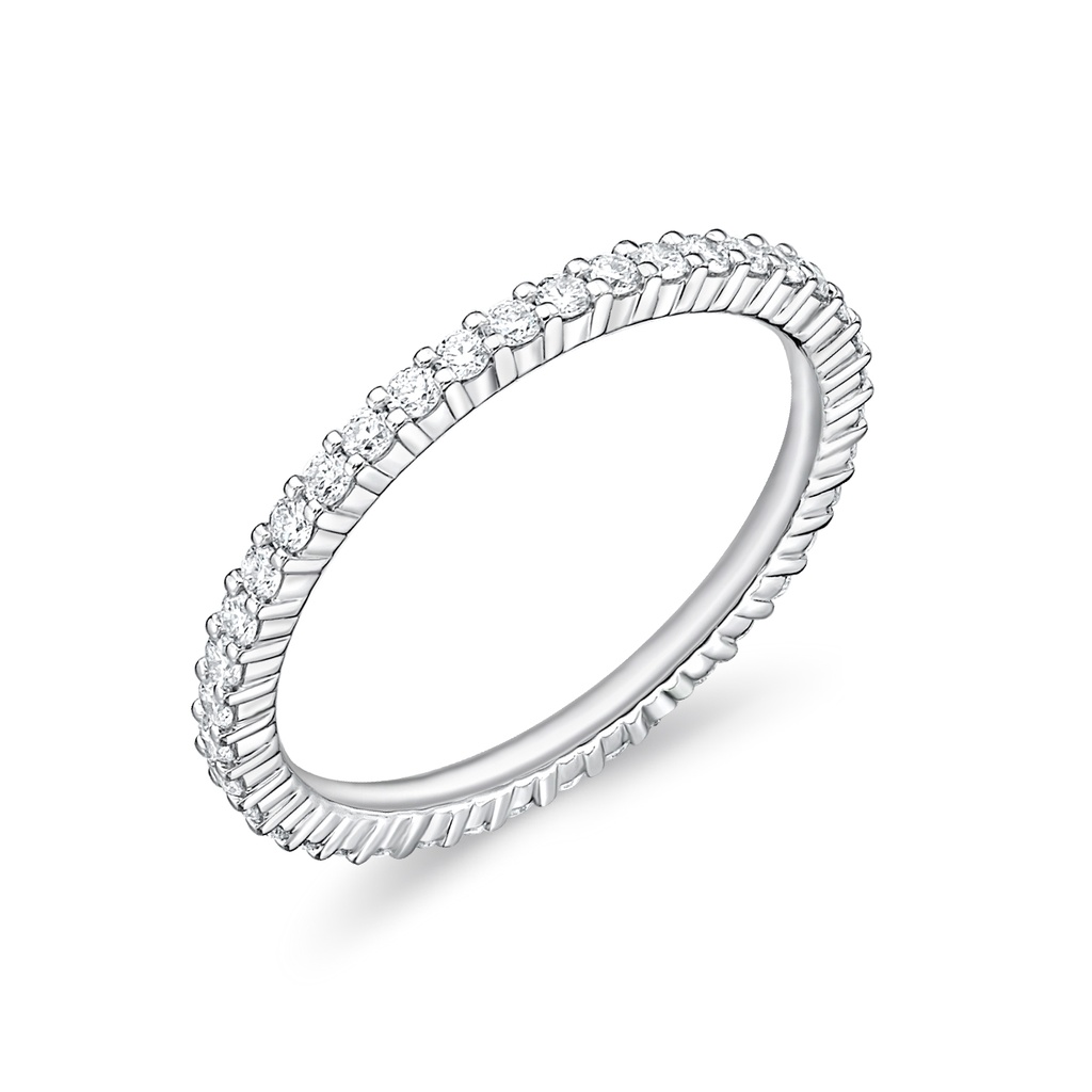 Platinum Petite Prong Eternity Band With Round Diamonds Weighing 0.53cttw