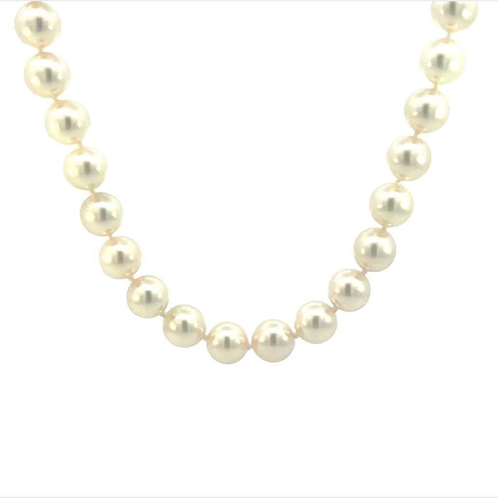 [75ST-204] 7.5x7mm Cultured Pearl Strand With An 18Kt White Gold Clasp