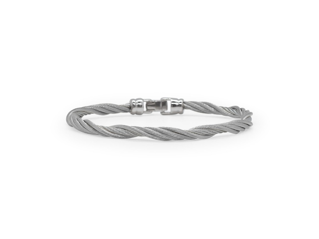 Stainless Steel Grey Nautical Cable Twisted Bracelet