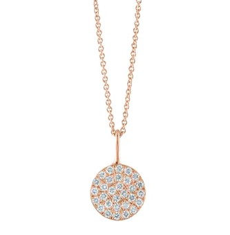 Rose Gold Diamond Disc Necklace 0.47cttw
