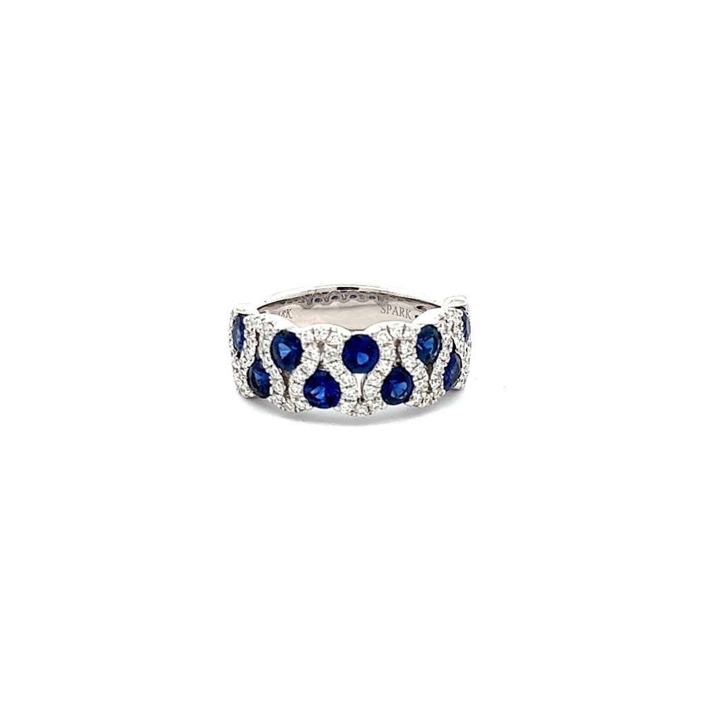 White Gold Sapphire And Diamond Ring 2.01cttw