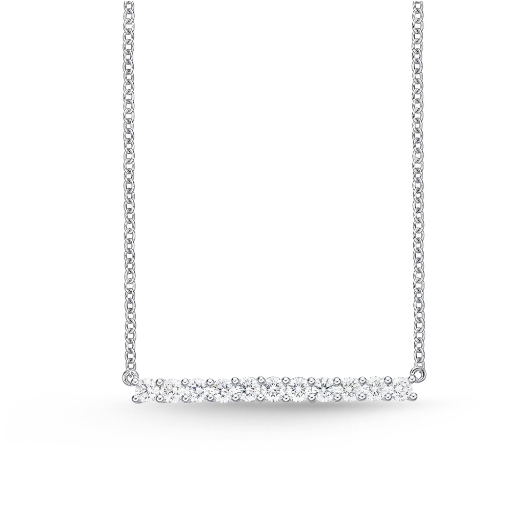 White Gold Diamond Bar Necklace 0.49cttw