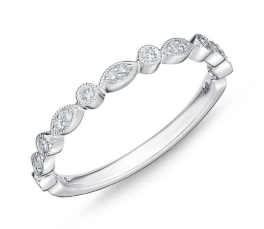 White Gold Diamond Illusion Band 0.14cttw
