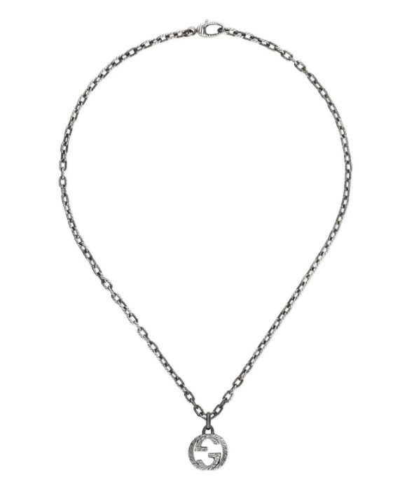 Sterling Silver Interlocking GG Necklace