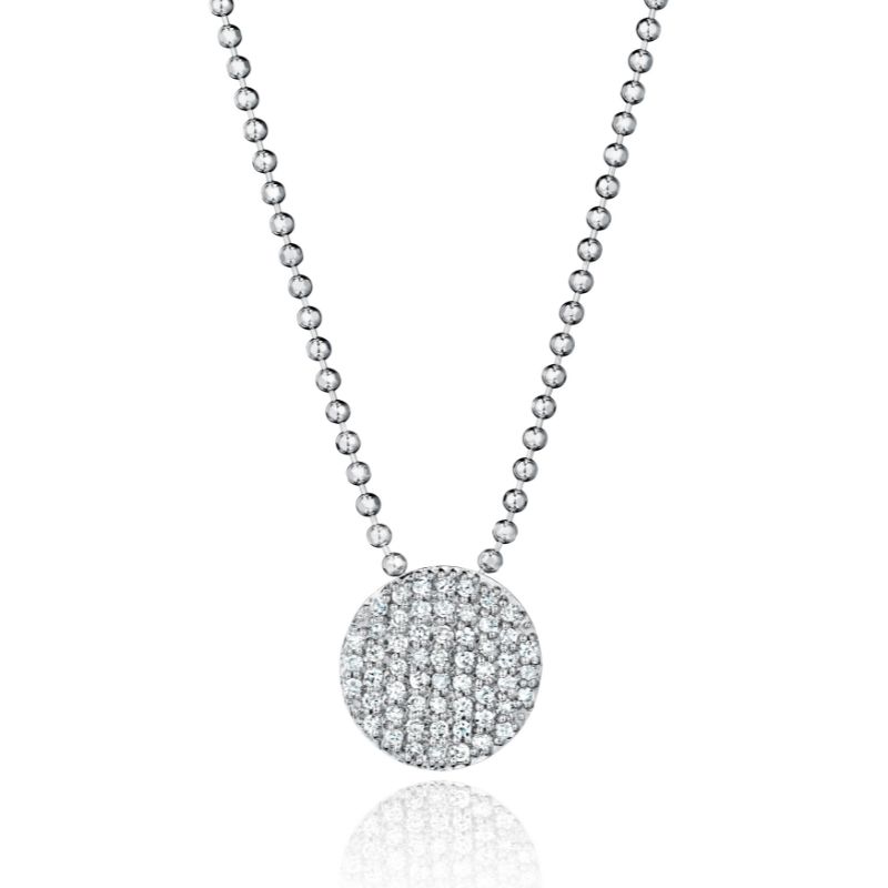White Gold Diamond Infinity Pendant Necklace 0.27cttw
