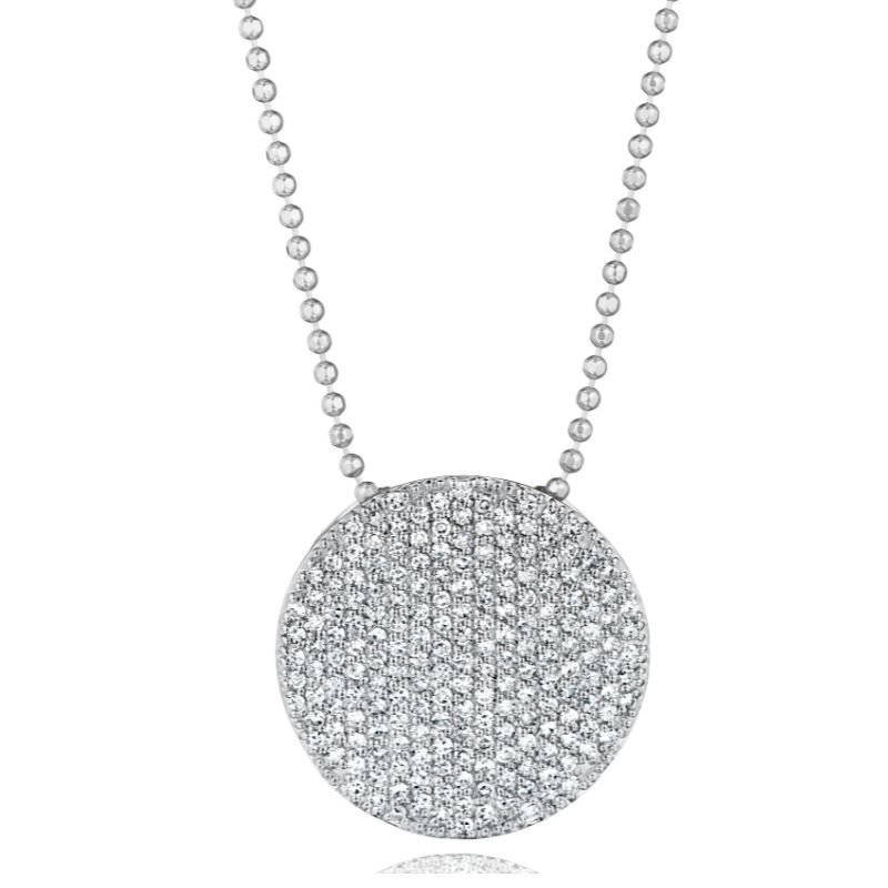 White Gold Diamond Large Infinity Pendant Necklace 1.00cttw