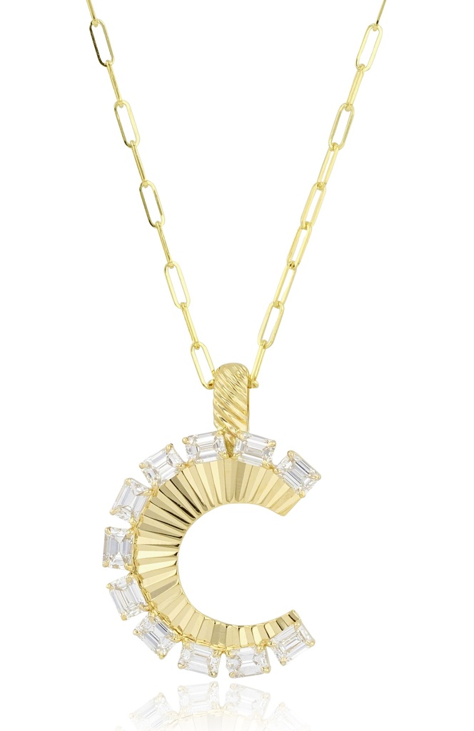 Yellow Gold Diamond Aura Fan Necklace 1.61cttw