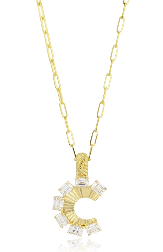 Yellow Gold Diamond Aura Fan Necklace 1.03cttw