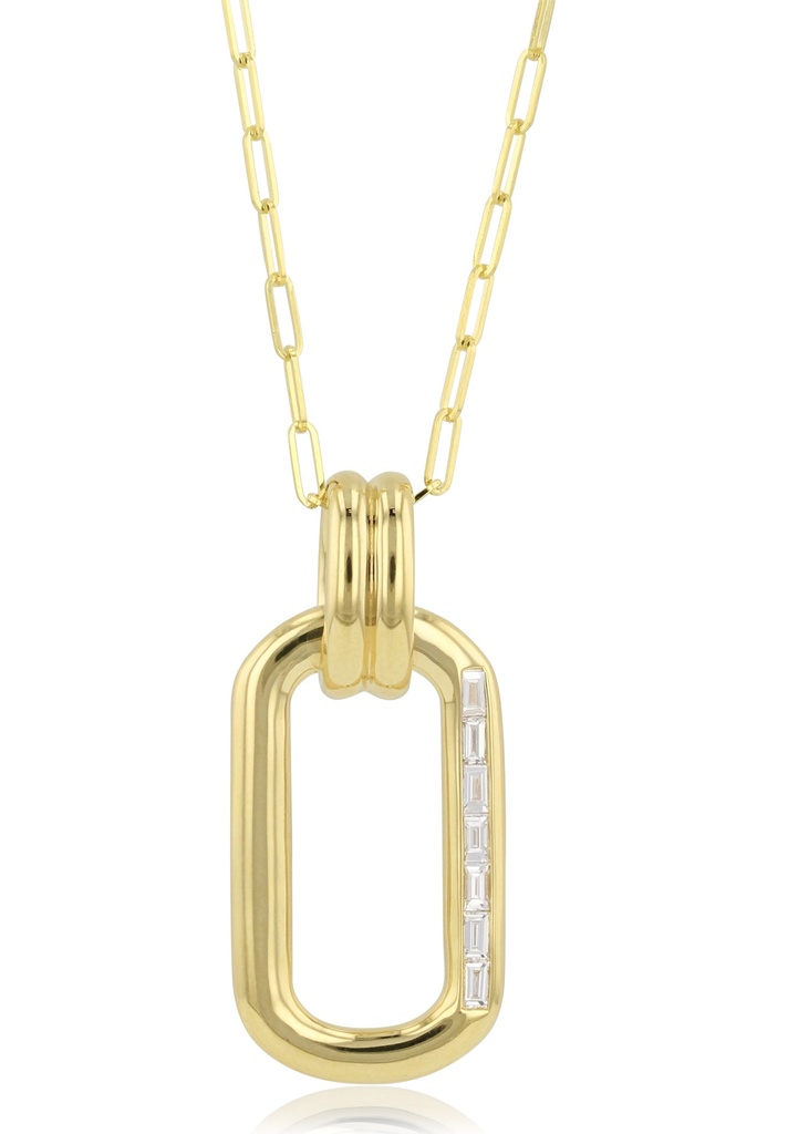 Yellow Gold Diamond Link Necklace 0.20cttw