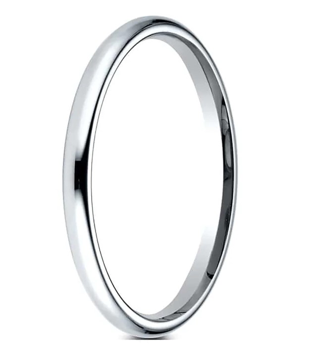 White Gold 2mm Light Comfort Fit Band