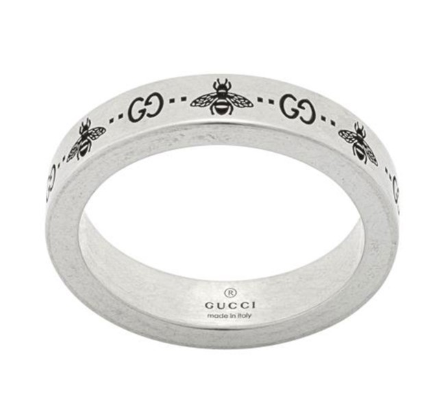 Sterling Silver Gucci 4mm Signature Bee Ring