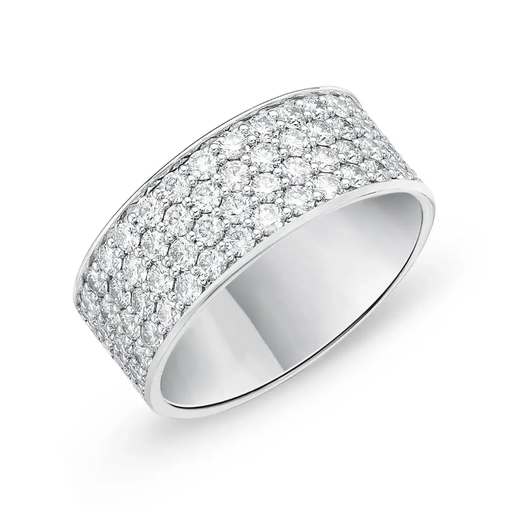 Platinum Diamond Pave Silk Band 1.63cttw