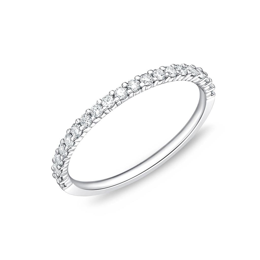 [ERPT1286500PT72000] Platinum Diamond Petite Prong Half Eternity Band 0.24cttw
