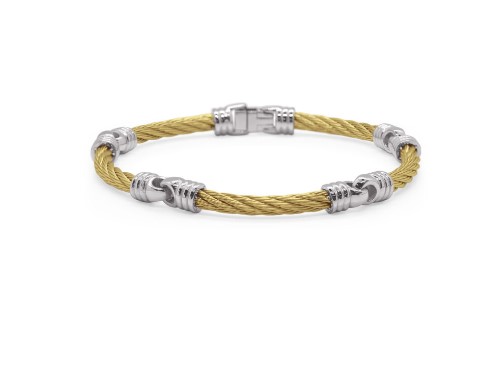 Stainless Steel Yellow Nautical Cable Link Bracelet