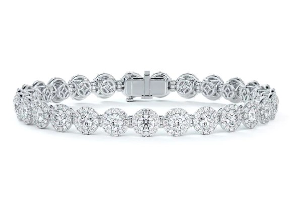 Platinum Diamond Center Of My Universe Line Bracelet 6.79cttw
