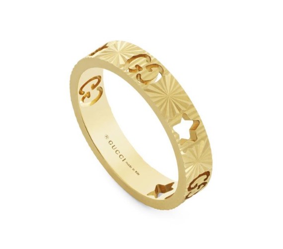 [YBC727729001011] Yellow Gold Gucci Icon Ring 4mm
