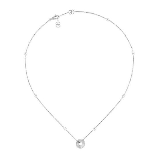 [YBB72937300200U] White Gold Gucci Icon Necklace