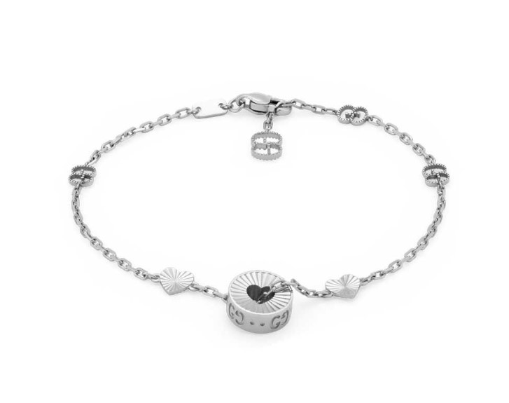 White Gold Gucci Icon Heart Bracelet