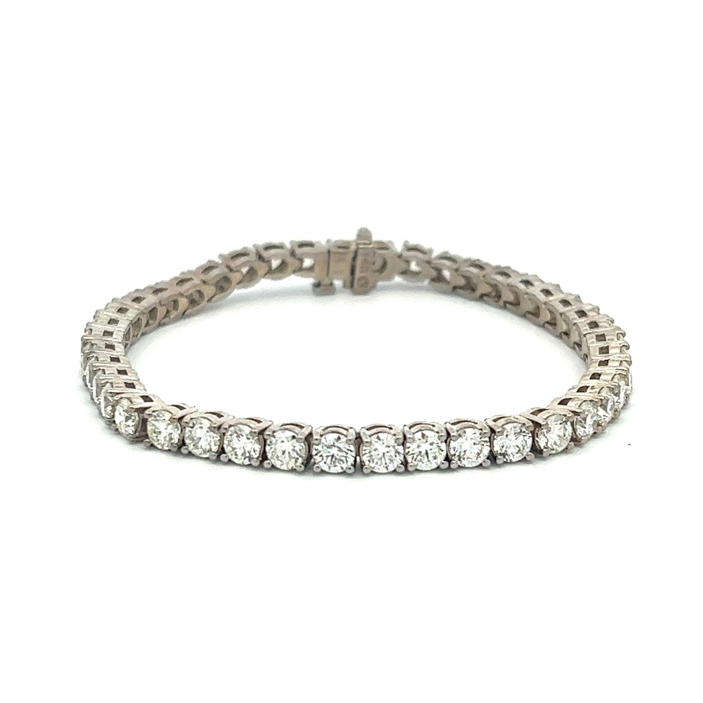White Gold Tennis Bracelet With Round Diamonds Weighing 10.20cttw
