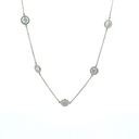 [C1-500-W] White Gold Diamonds By The Inch Necklace With Round Diamonds Weighing 4.90cttw