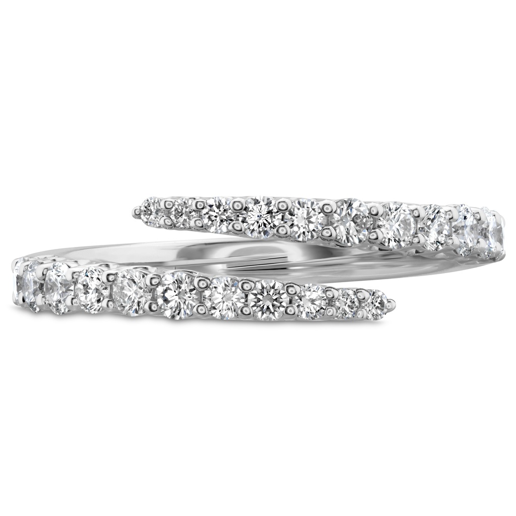White Gold Identity Bypass Ring With Round Diamonds Weighing 0.60cttw