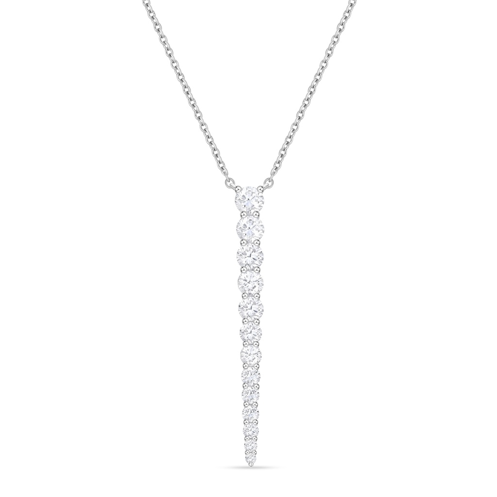 White Gold Large Identity Drop Necklace With Round Diamonds Weighing 1.18cttw