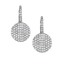 [E20013PDW] 14Kt White Gold Petite Infinity Leverback Earrings With Round Diamonds Weighing 0.65cttw