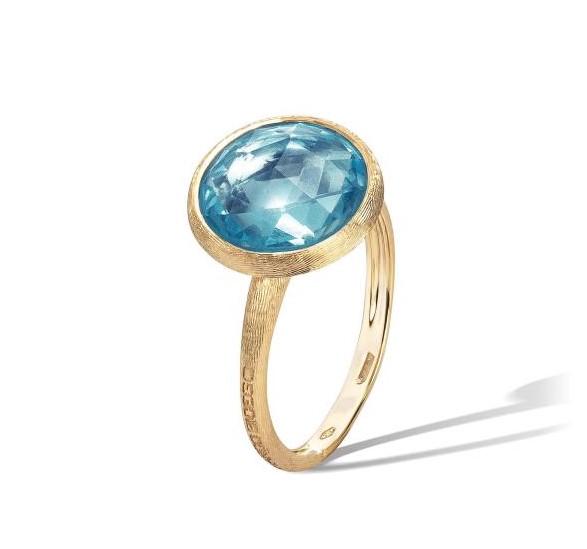 18Kt Yellow Gold Ring With A Round Topaz