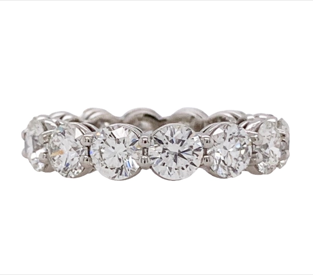 Platinum Eternity Band With 14 Round Diamonds Weighing 4.61cttw G-H/SI1-2