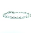 [B75234.2] 18Kt White Gold Tennis Bracelet With 13 Marquise Diamonds Weighing 7.00ct And 13 Round Diamonds Weighing 3.00ct G-H/VS