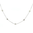 14Kt White Gold Diamond By The Inch Necklace With 10 Round Diamonds Weighing 1.48cttw