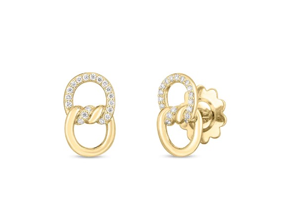 18Kt Yellow Gold Cialoma Earrings With (36) Round Diamonds Weighing 0.16cttw