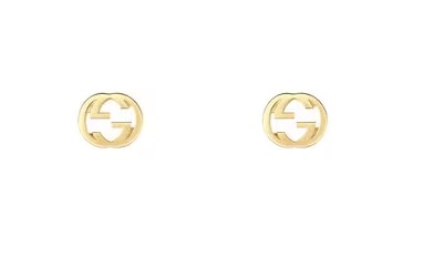 18Kt Yellow Gold Interlocking GG Stud Earrings