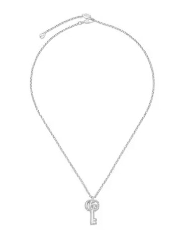 Sterling Silver Marmont GG Key Necklace 14.9-16.5"