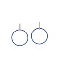 [03-24-1002-11] 18Kt Rose Gold blueberry Nautical Cable Circle Drop Earrings With 12 Round Diamonds Weighing 0.10cttw